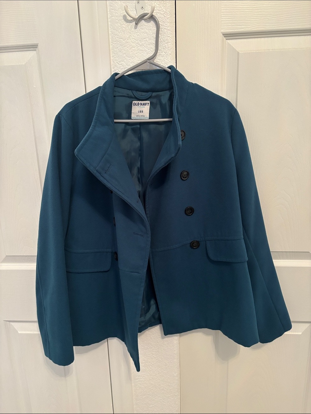 Old Navy Teal-Blue Women's Double-Breasted Pea Coat